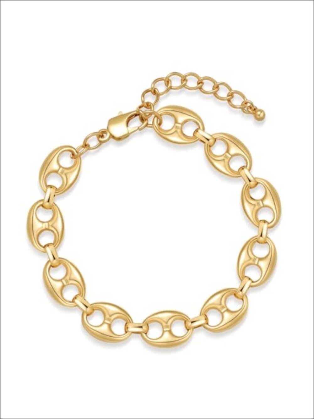 Chunky Gold Plated Link Chain Bracelet for Women Adjustable Statement Jewelry